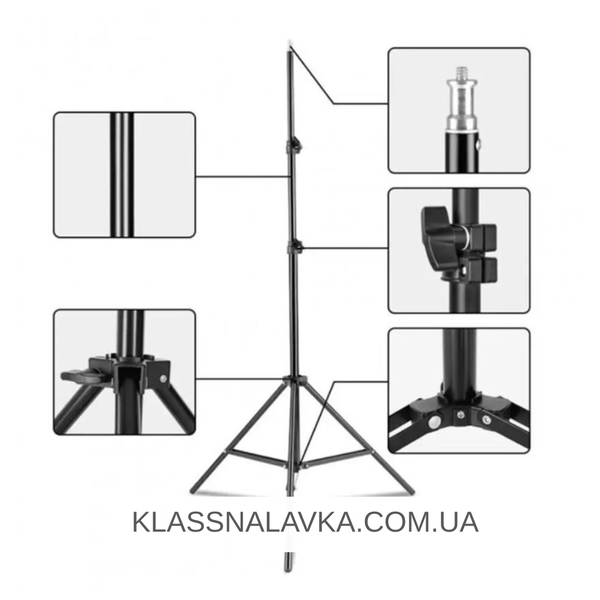 Кільцева лампа RGB 26 см, MJ260 + Штатив для кільцевої лампи 0,66-2 м / Світлодіодна лампа для фото e6 фото