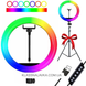 Кільцева лампа RGB 26 см, MJ260 + Штатив для кільцевої лампи 0,66-2 м / Світлодіодна лампа для фото e6 фото 1