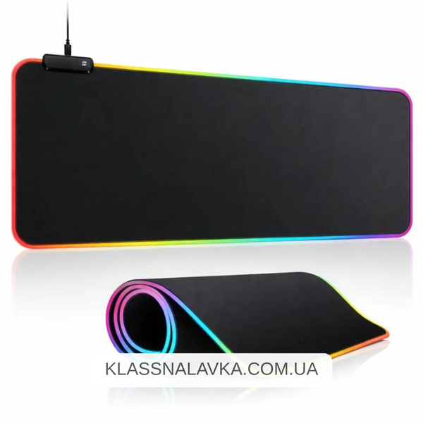 Коврик для мышки с RGB подсветкой, 80х30см / Игровая поверхность / Прямоугольный коврик для мышки и клавиатуры e8 фото