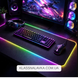 Коврик для мышки с RGB подсветкой, 80х30см / Игровая поверхность / Прямоугольный коврик для мышки и клавиатуры e8 фото 1