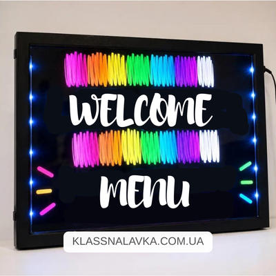 LED дошка від мережі 50x70 / флуоресцентна дошка / Світлодіодна дошка / дошка для меню, для ресторану, кафе e24 фото