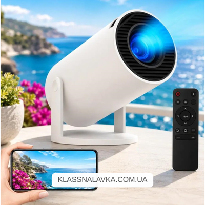 Проектор для дому 4K з чітким зображенням, WiFi та Bluetooth, Android 11 + пульт / Домашній проектор / Портативний проектор e28 фото