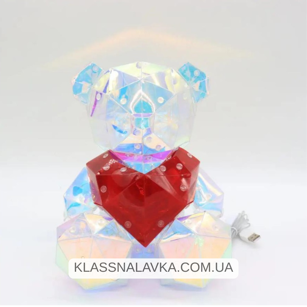 Ночник "Мишка с сердцем" / 25 см, от USB / Светильник / Настольная лампа / Подарок девушке tm фото