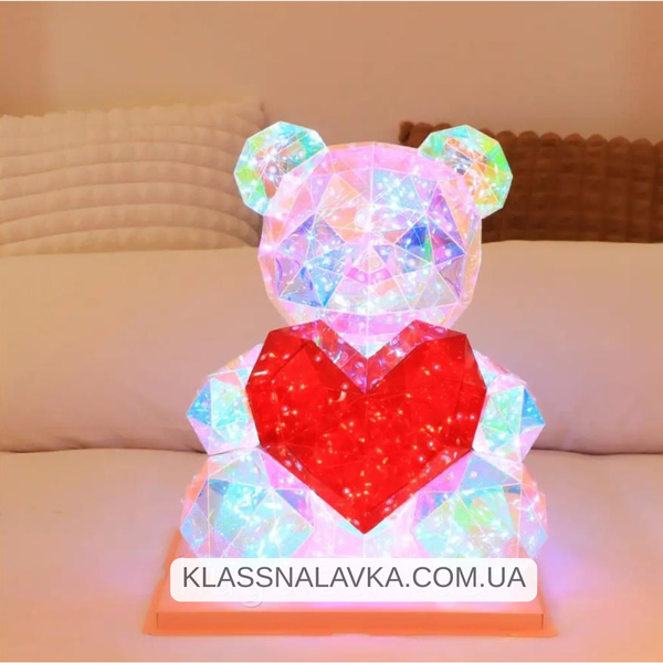 Ночник "Мишка с сердцем" / 25 см, от USB / Светильник / Настольная лампа / Подарок девушке tm фото