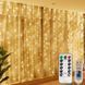 Гирлянда Штора от USB, 3х2м 200 LED + пульт, Желтый свет / Светодиодная гирлянда на окно / Новогодняя гирлянда sv1 фото 1